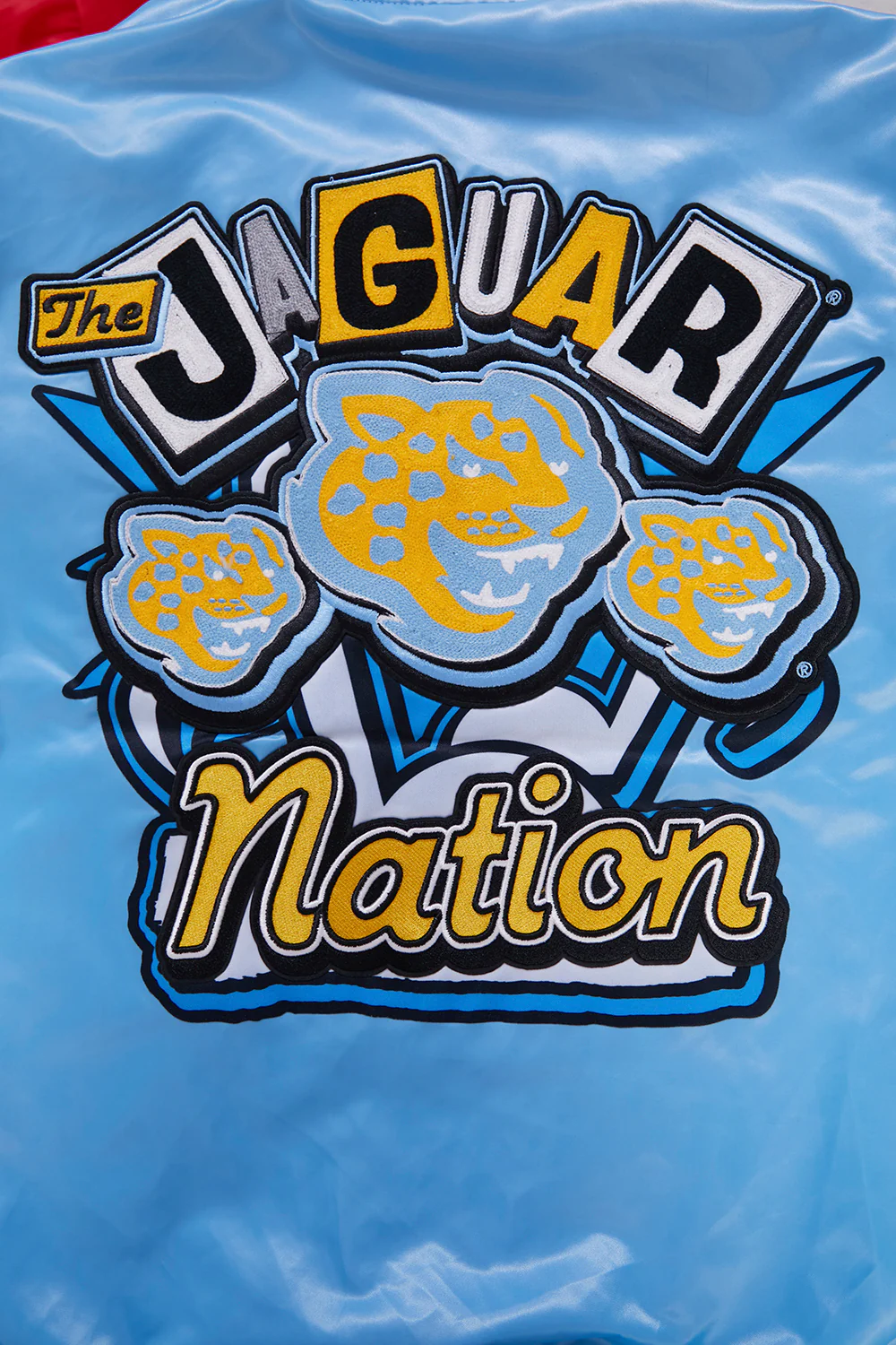 SOUTHERN UNIVERSITY HOMECOMING RIB MEN'S SATIN JACKET (UNIVERSITY BLUE) - Image 10