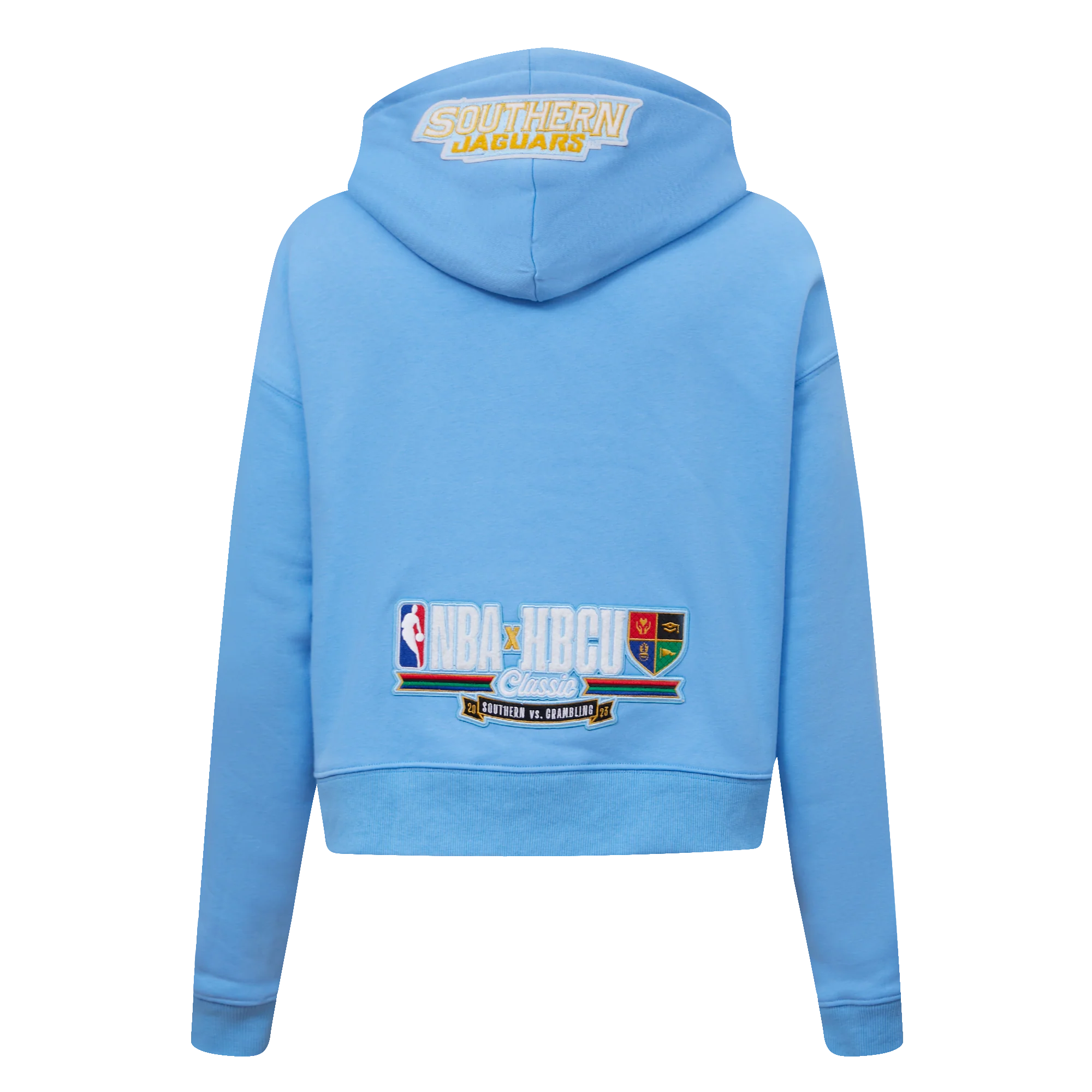 NBA X HBCU ALL STAR 2023 WOMEN'S SOUTHERN FLEECE CROPPED PULLOVER HOODIE (UNIVERSITY BLUE) - Image 3