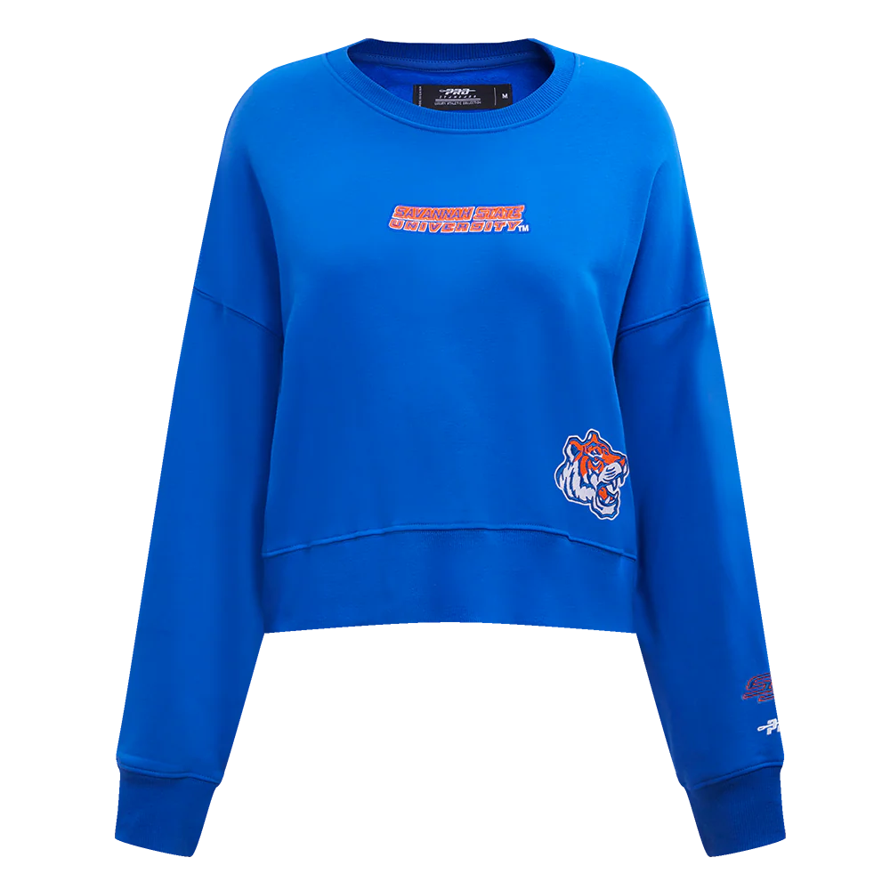 COLLEGE SAVANNAH STATE UNIVERSITY WINGSPAN WOMEN'S FLC CREWNECK (ROYAL BLUE) - Image 2