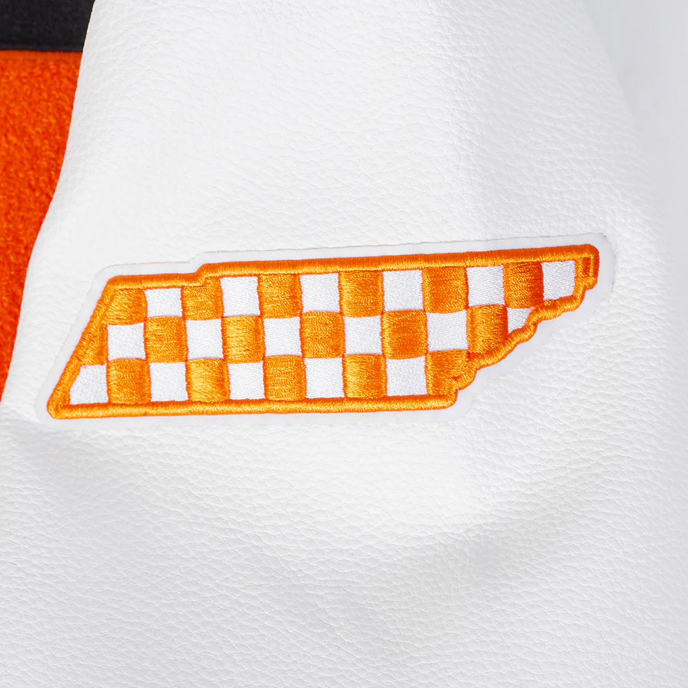 UNIVERSITY OF TENNESSEE CLASSIC MEN'S RIB WOOL VARSITY JACKET (BLACK/WHITE) - Image 6