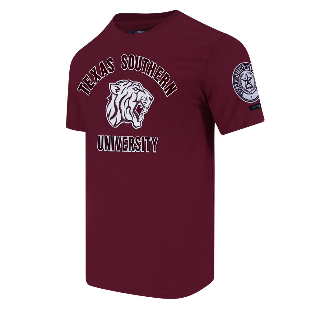 TEXAS SOUTHERN UNIVERSITY CLASSIC MEN'S STACKED LOGO TEE (WINE) - Image 2