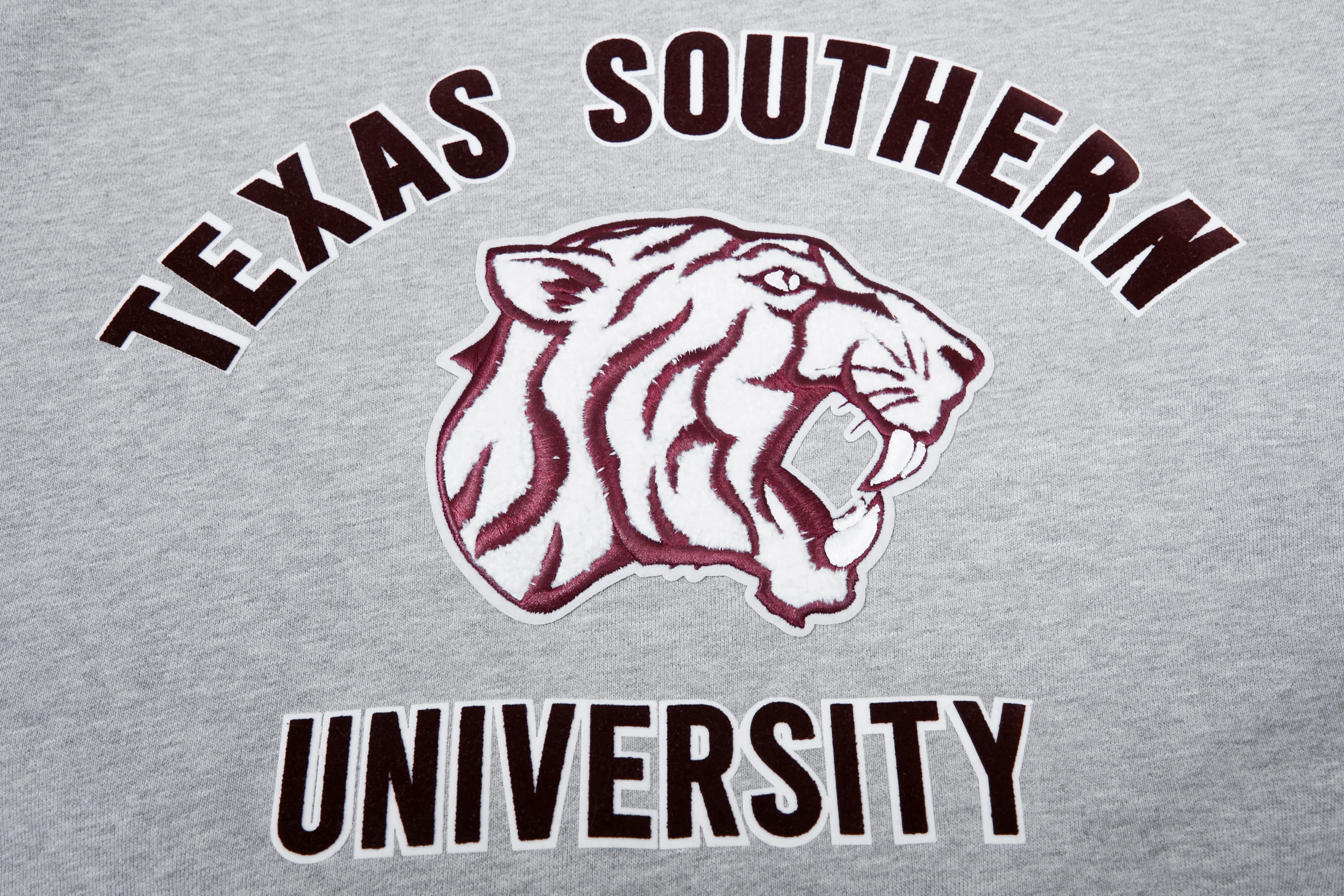 TEXAS SOUTHERN UNIVERSITY CLASSIC MEN'S STACKED LOGO CREWNECK (HEATHER GRAY/BLACK) - Image 12