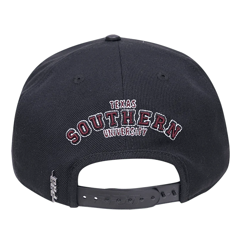 TEXAS SOUTHERN UNIVERSITY CLASSIC UNISEX LOGO WOOL SNAPBACK HAT (BLACK) - Image 4