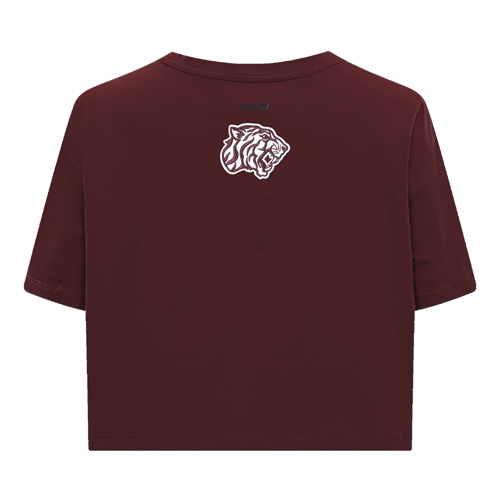 TEXAS SOUTHERN UNIVERSITY CLASSIC SINGLE JERSEY BOXY TEE (WINE) - Image 3