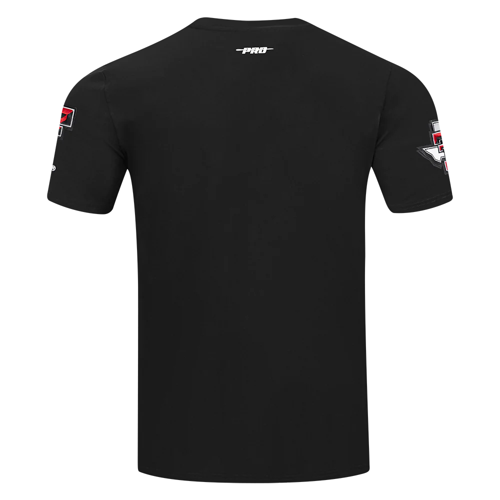 TEXAS TECH UNIVERSITY CLASSIC STACKED LOGO SINGLE JERSEY TEE (BLACK) - Image 3