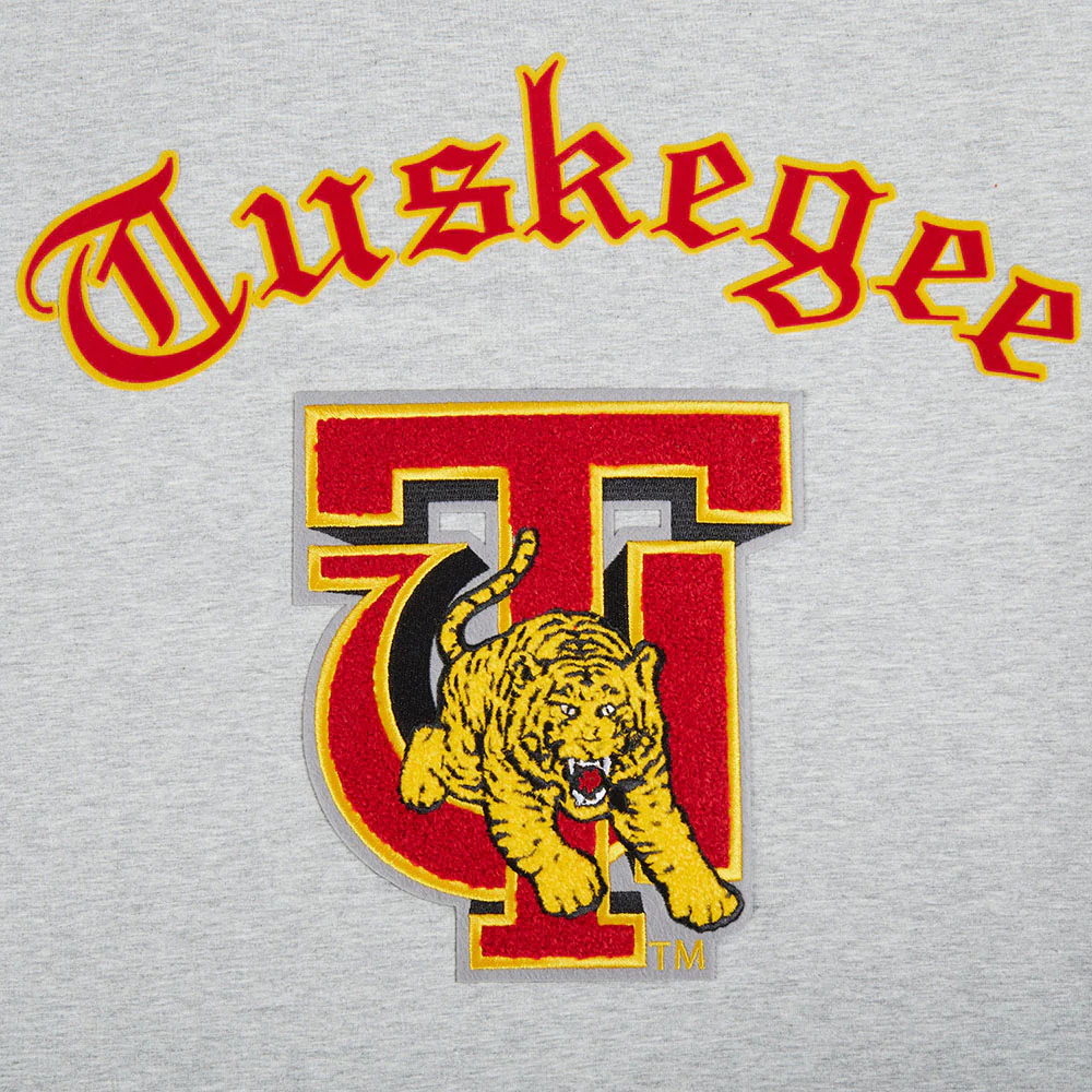 TUSKEGEE UNIVERSITY CLASSIC MEN'S STACKED LOGO TEE (HEATHER GREY) - Image 5