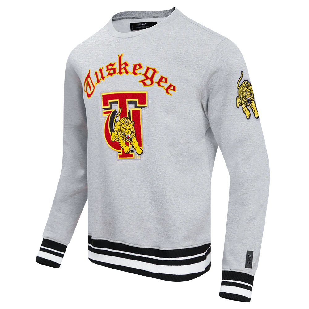 TUSKEGEE UNIVERSITY CLASSIC MEN'S CREWNECK (HEATHER GRAY/BLACK) - Image 2
