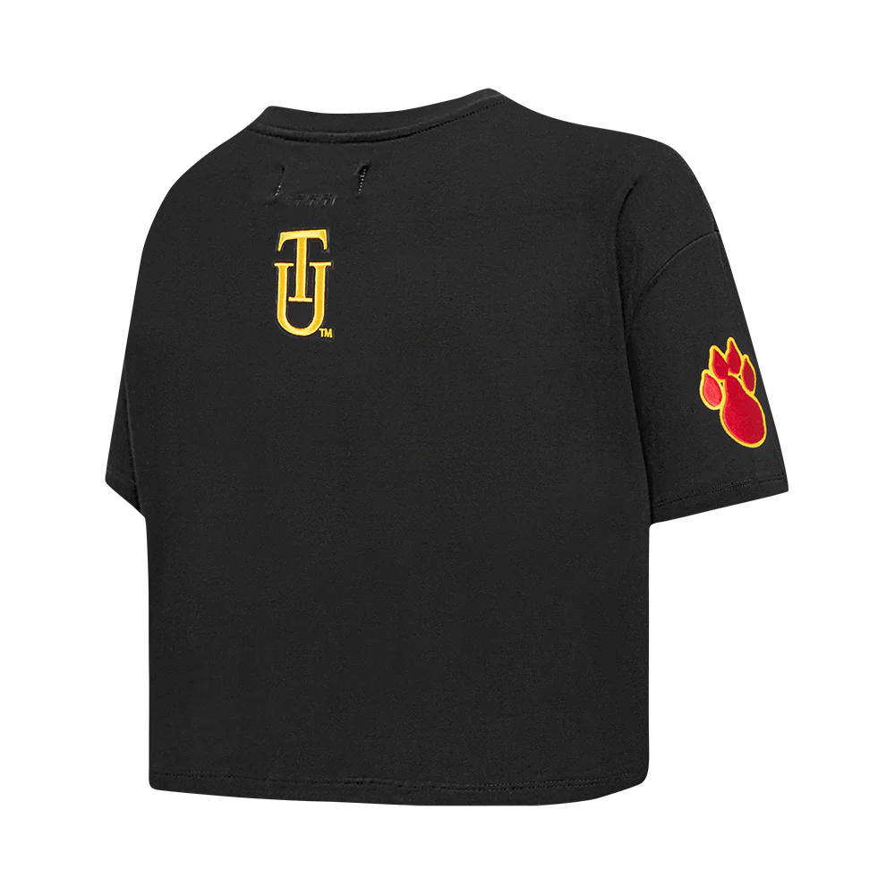 TUSKEGEE UNIVERSITY CLASSIC WOMEN'S BOXY TEE (BLACK) - Image 4