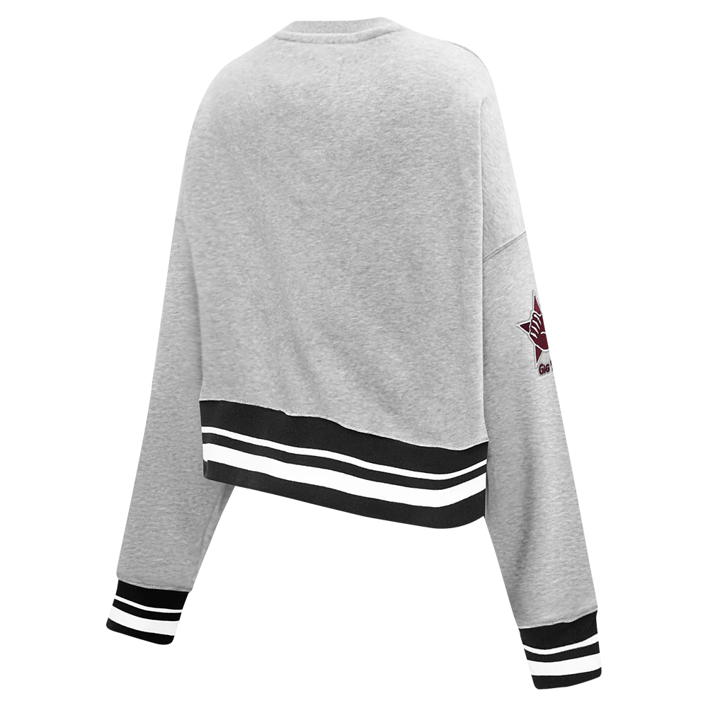COLLEGE TEXAS A&M UNIVERSITY CLASSIC WOMEN'S RIB FLC CREWNECK (HEATHER GRAY/BLACK) - Image 4