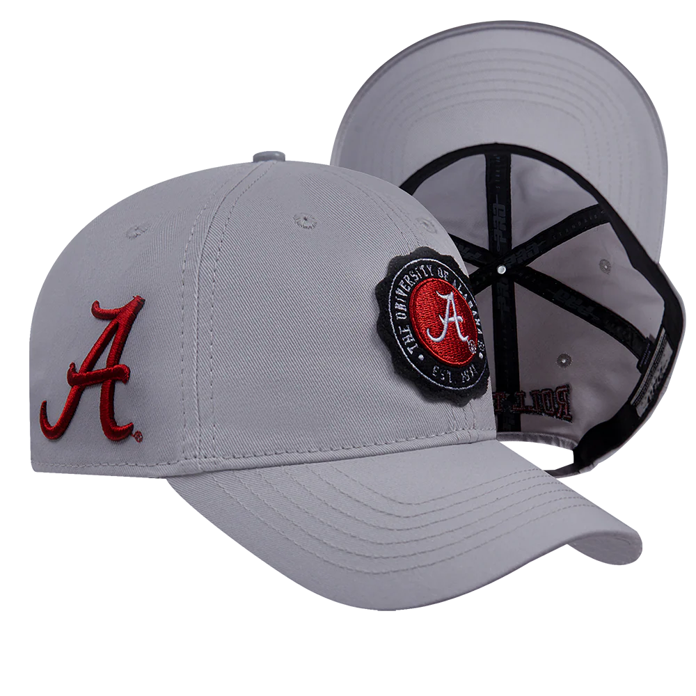COLLEGE UNIVERSITY OF ALABAMA CREST EMBLEM MEN'S DAD HAT (GRAY) - Image 6