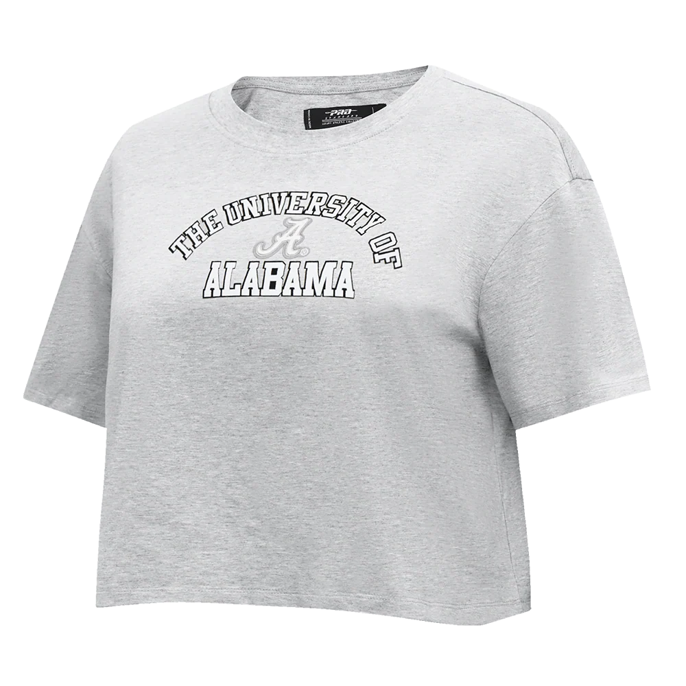 UNIVERSITY OF ALABAMA CLASSIC WOMEN'S SINGLE JERSEY BOXY TEE (HEATHER GREY) - Image 2
