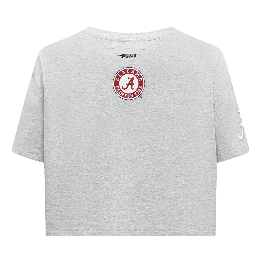 UNIVERSITY OF ALABAMA CLASSIC WOMEN'S SINGLE JERSEY BOXY TEE (HEATHER GREY) - Image 3