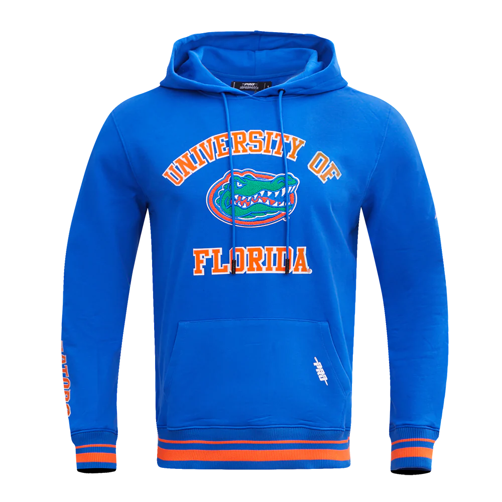 UNIVERSITY OF FLORIDA CLASSIC MEN'S STACKED LOGO PULLOVER HOODIE (ROYAL/ORANGE/ROYAL)