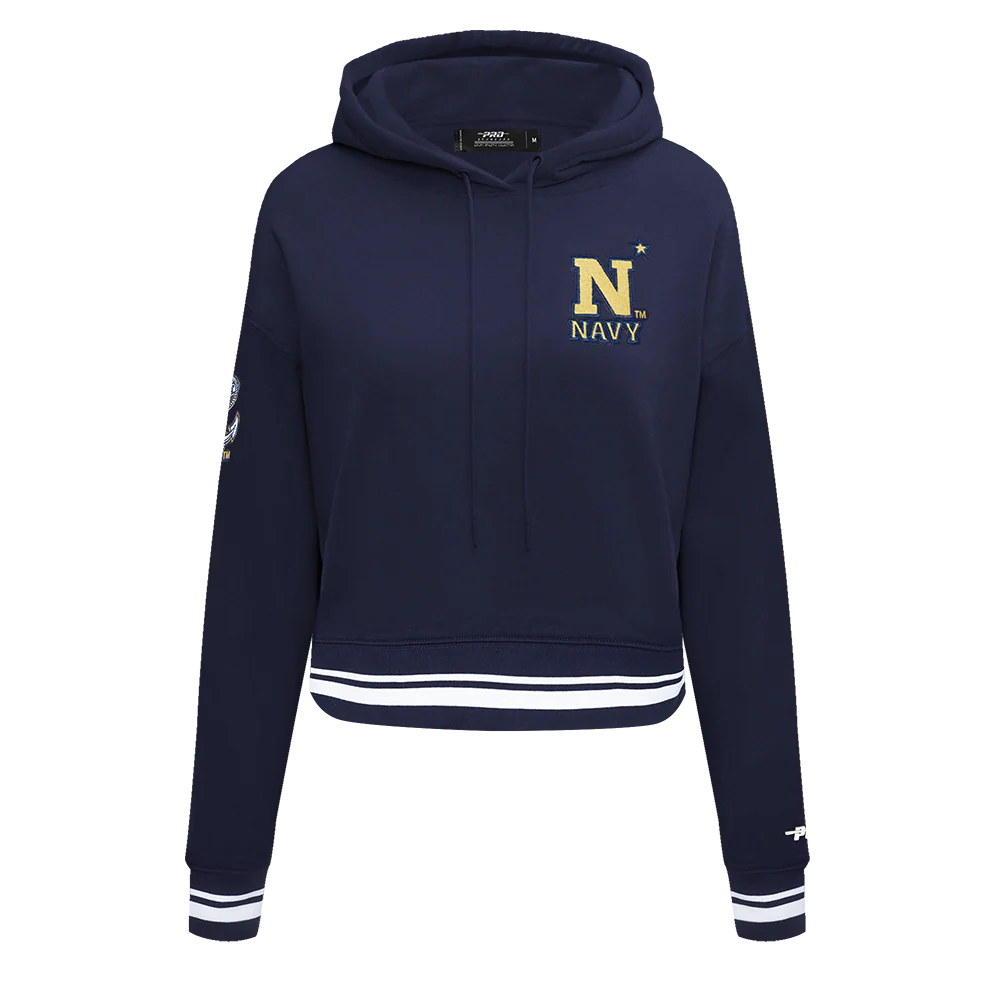COLLEGE UNITED STATES NAVAL ACADEMY CLASSIC WOMEN'S RIB FLC PO HOODIE (MIDNIGHT NAVY)