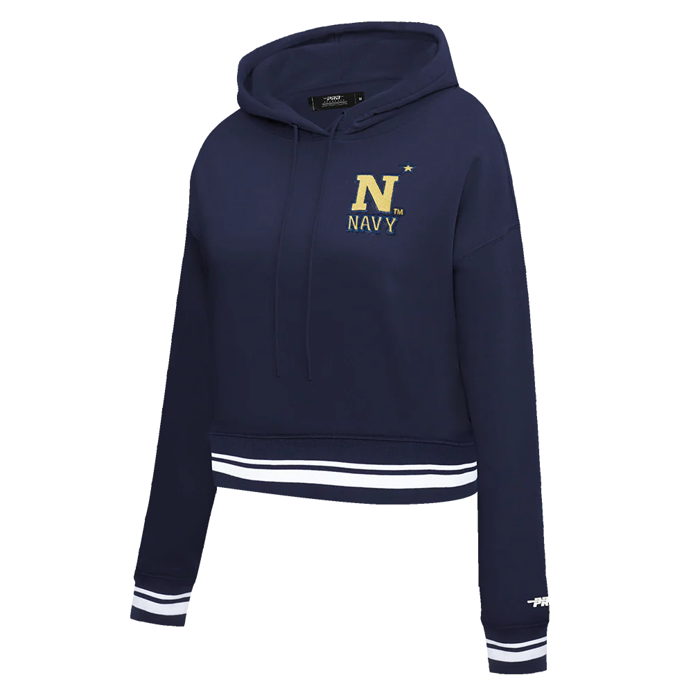 COLLEGE UNITED STATES NAVAL ACADEMY CLASSIC WOMEN'S RIB FLC PO HOODIE (MIDNIGHT NAVY) - Image 2