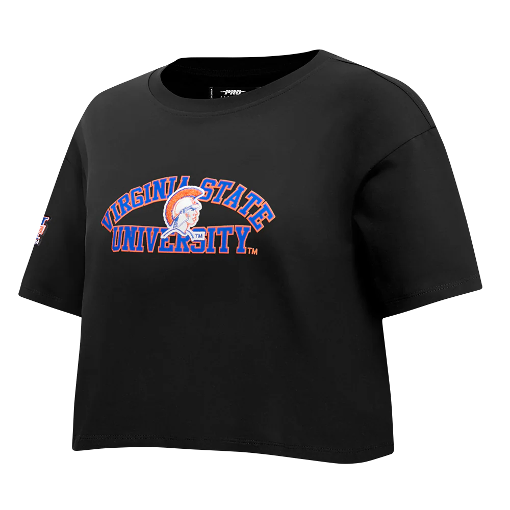 COLLEGE VIRGINIA STATE UNIVERSITY CLASSIC WOMEN'S SJ BOXY TEE (BLACK) - Image 2