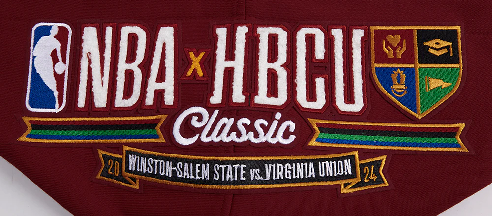 HBCU X NBA ALL STAR 2024 VIRGINIA UNION UNIVERSITY MEN'S RIB FLEECE PULLOVER HOODIE (CARDINAL RED) - Image 5