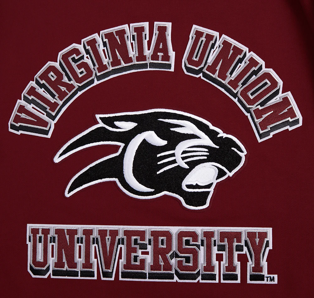 HBCU X NBA ALL STAR 2024 VIRGINIA UNION UNIVERSITY MEN'S RIB FLEECE PULLOVER HOODIE (CARDINAL RED) - Image 7