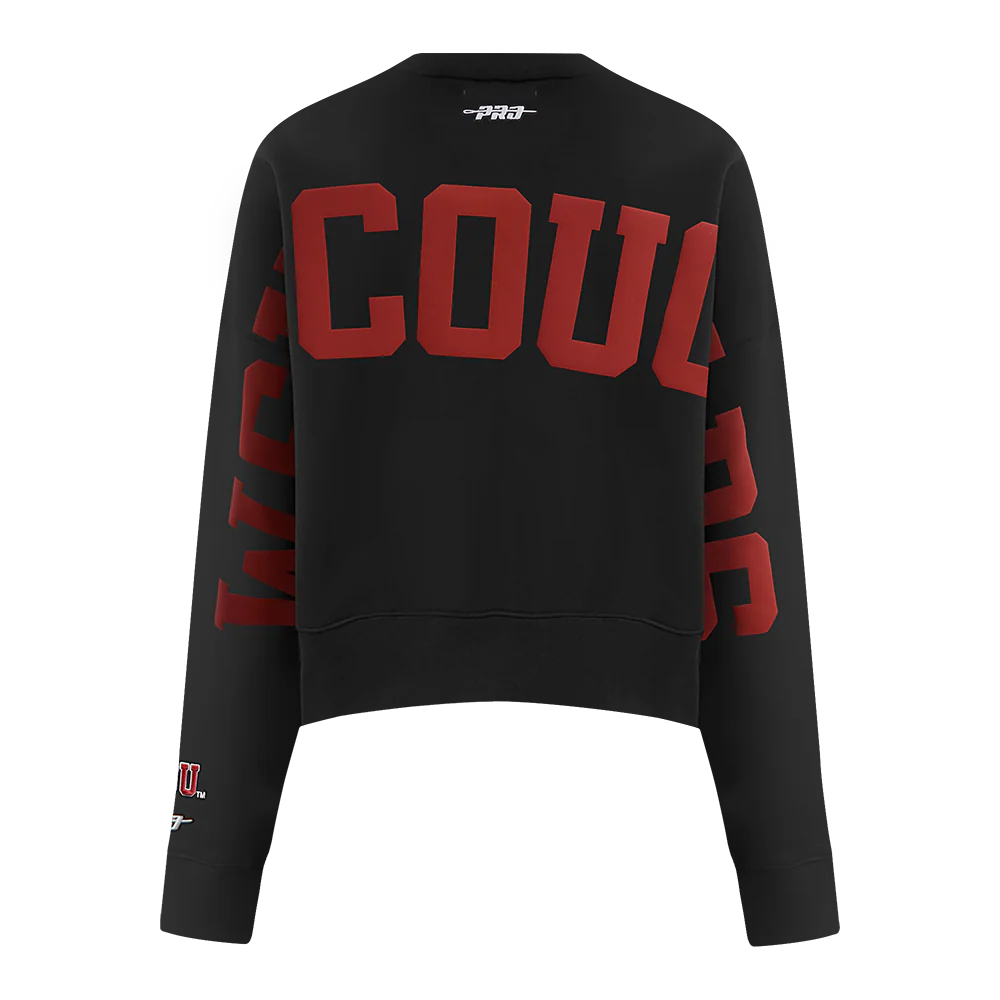 COLLEGE WASHINGTON STATE UNIVERSITY WINGSPAN WOMEN'S FLC CREWNECK (BLACK)