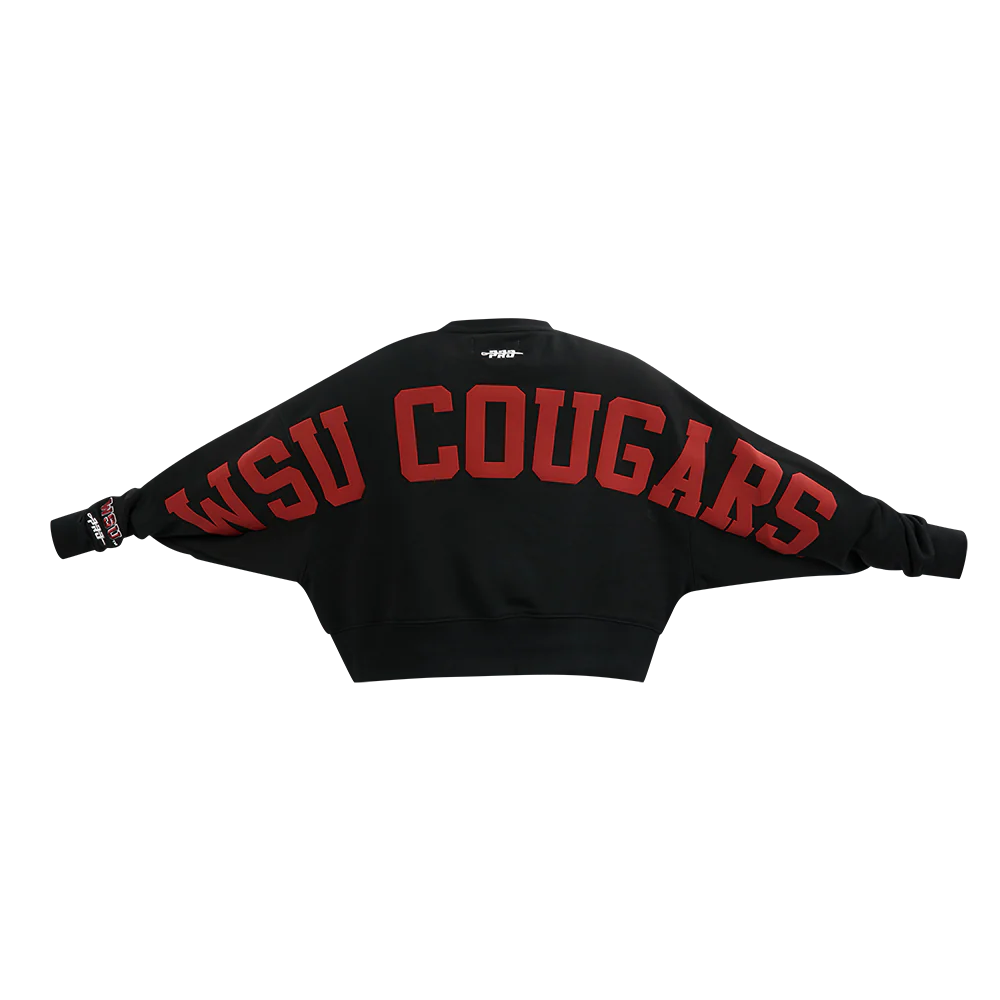COLLEGE WASHINGTON STATE UNIVERSITY WINGSPAN WOMEN'S FLC CREWNECK (BLACK) - Image 5