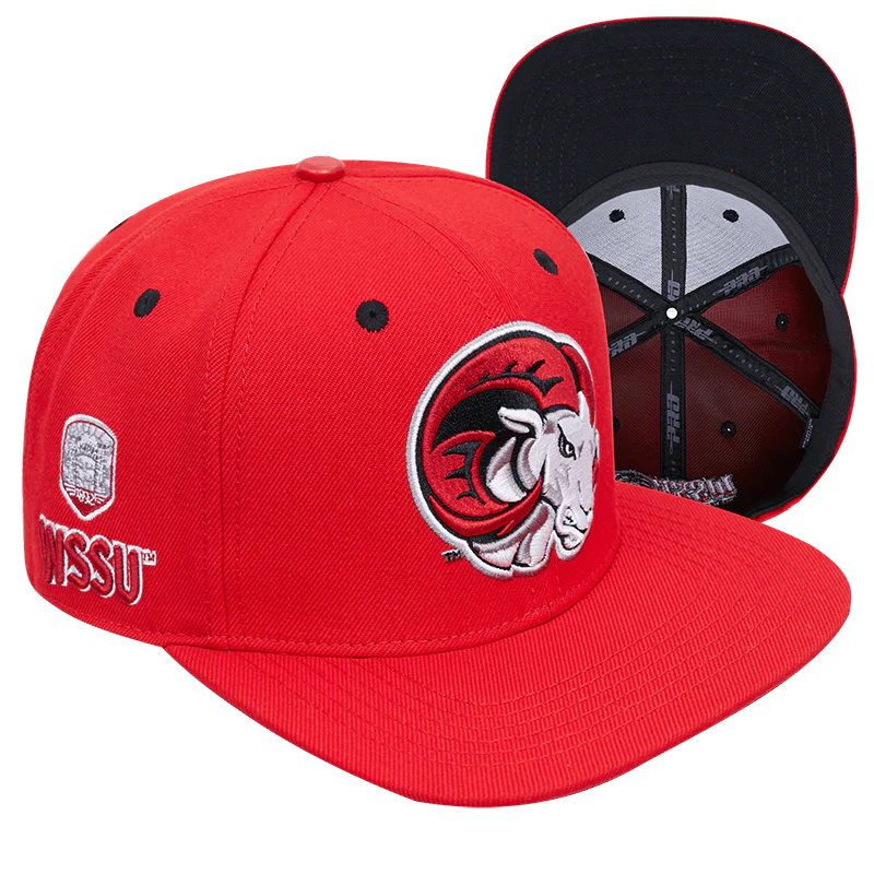 WINSTON SALEM STATE UNIVERSITY CLASSIC UNISEX WOOL SNAPBACK HAT (RED) - Image 6