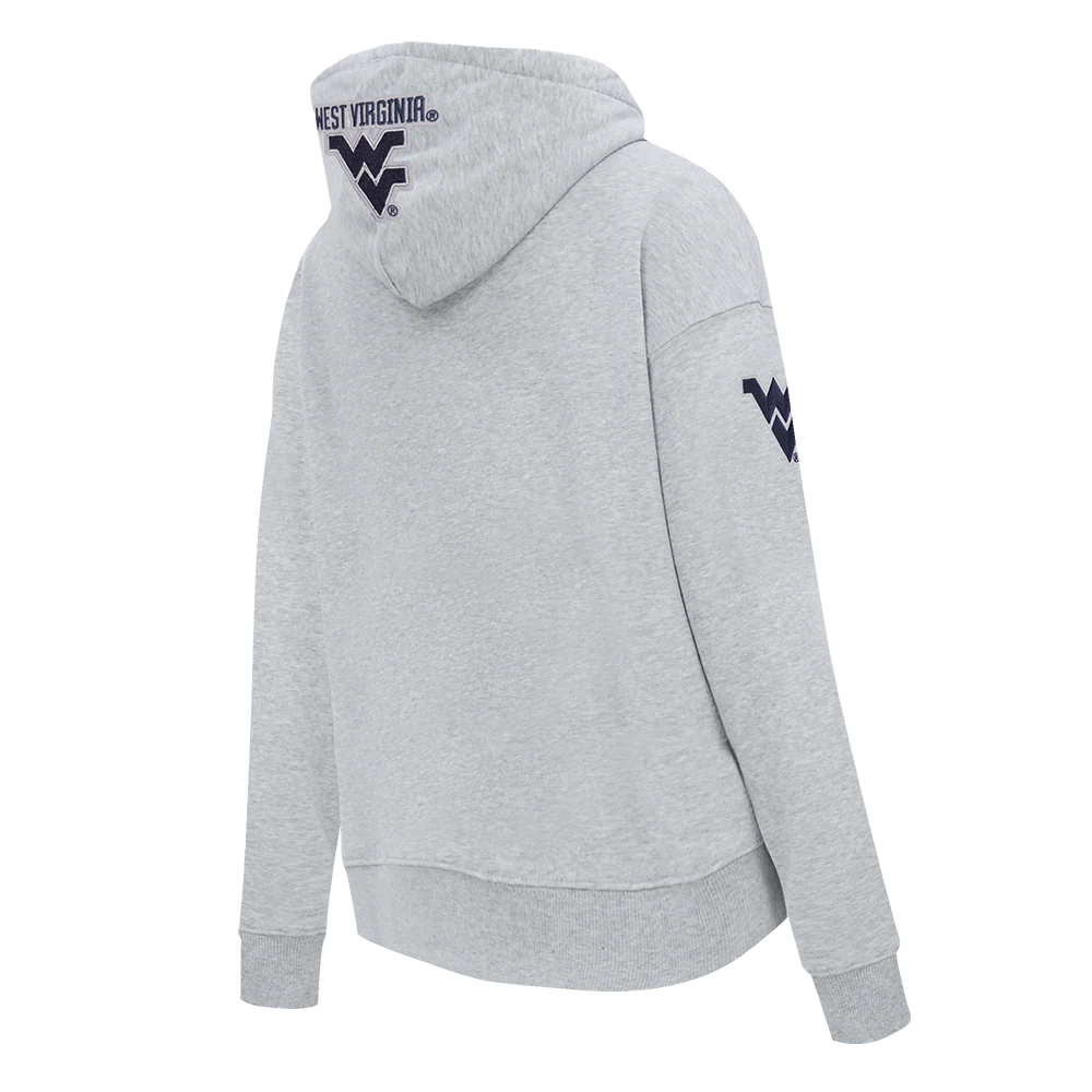 COLLEGE WEST VIRGINIA UNIVERSITY CLASSIC WOMEN'S FLC PO HOODIE (HEATHER GREY) - Image 4