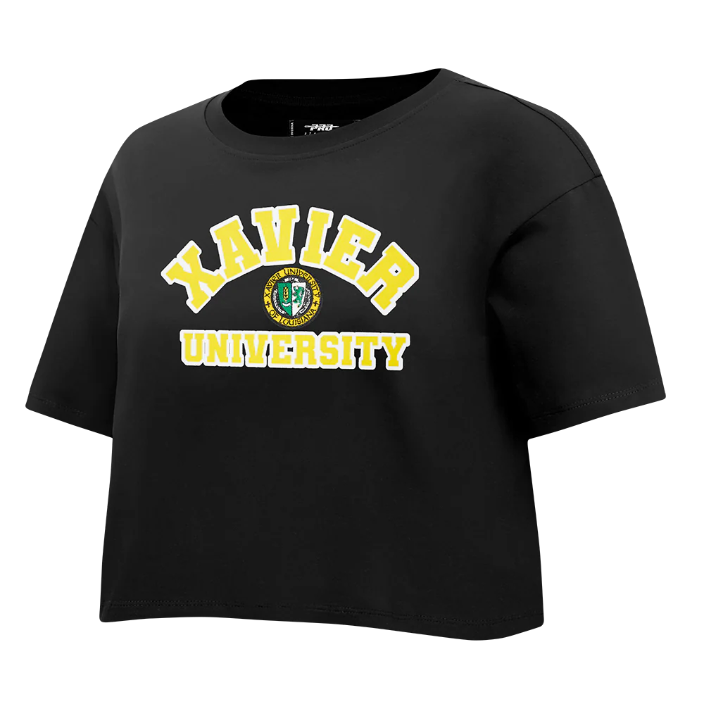 COLLEGE XAVIER UNIVERSITY OF LOUISIANA CLASSIC WOMEN'S SJ BOXY TEE (BLACK) - Image 2