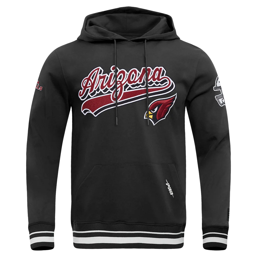 NFL ARIZONA CARDINALS SCRIPT TAIL MEN'S RIB FLC PO HOODIE (BLACK) - Image 3