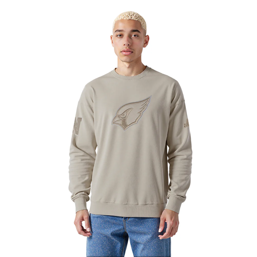 NFL ARIZONA CARDINALS NEUTRAL MEN'S DROP SHOULDER FLC CREWNECK (TAUPE) - Image 10