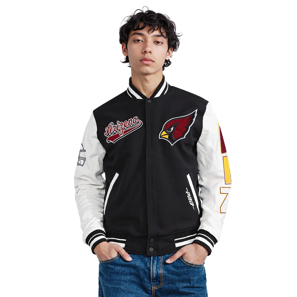 NFL ARIZONA CARDINALS SCRIPT TAIL MEN'S RIB WOOL VARSITY (BLACK/WHITE) - Image 12