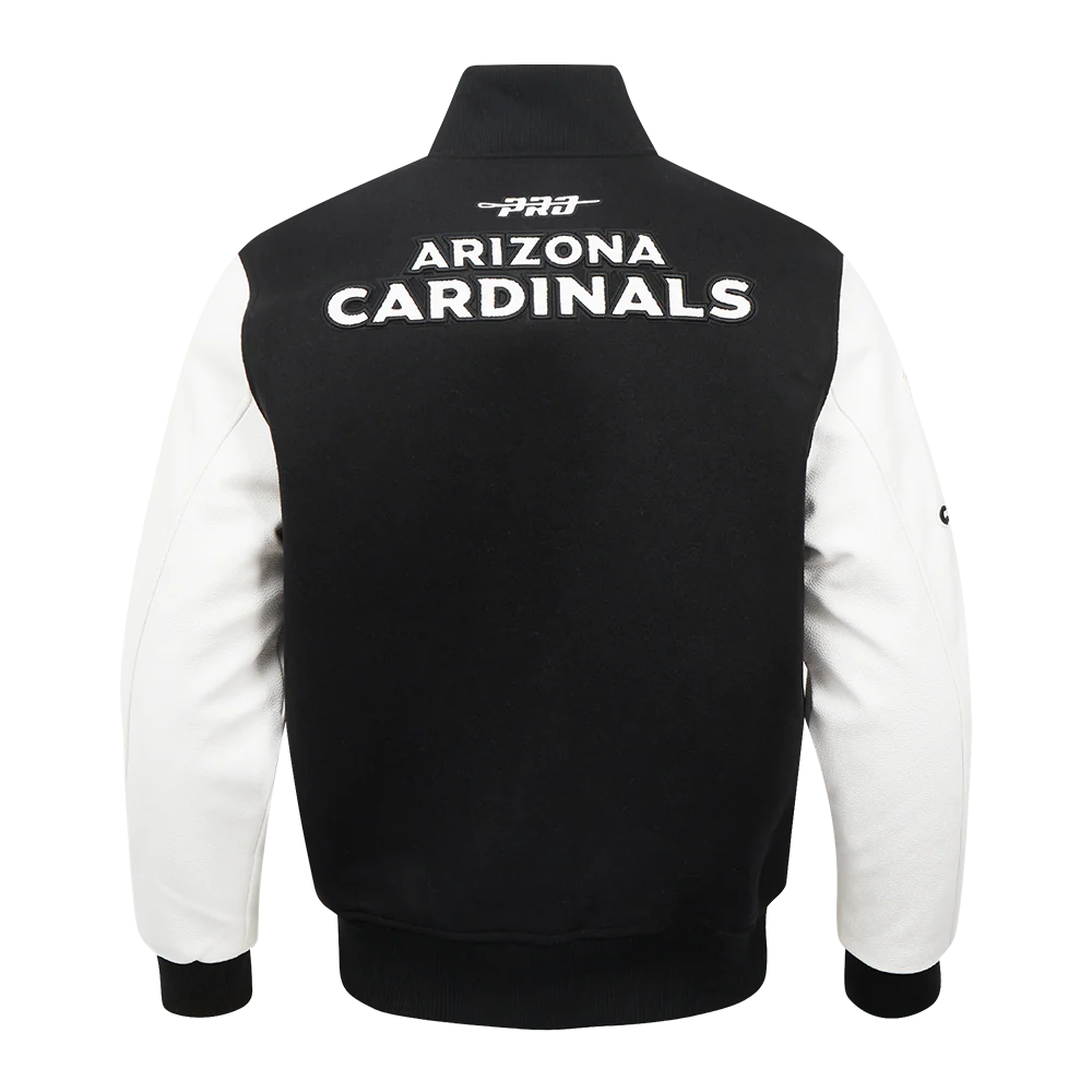 NFL ARIZONA CARDINALS CLASSIC MEN'S WOOL VARSITY JACKET (BLACK/WHITE) - Image 3