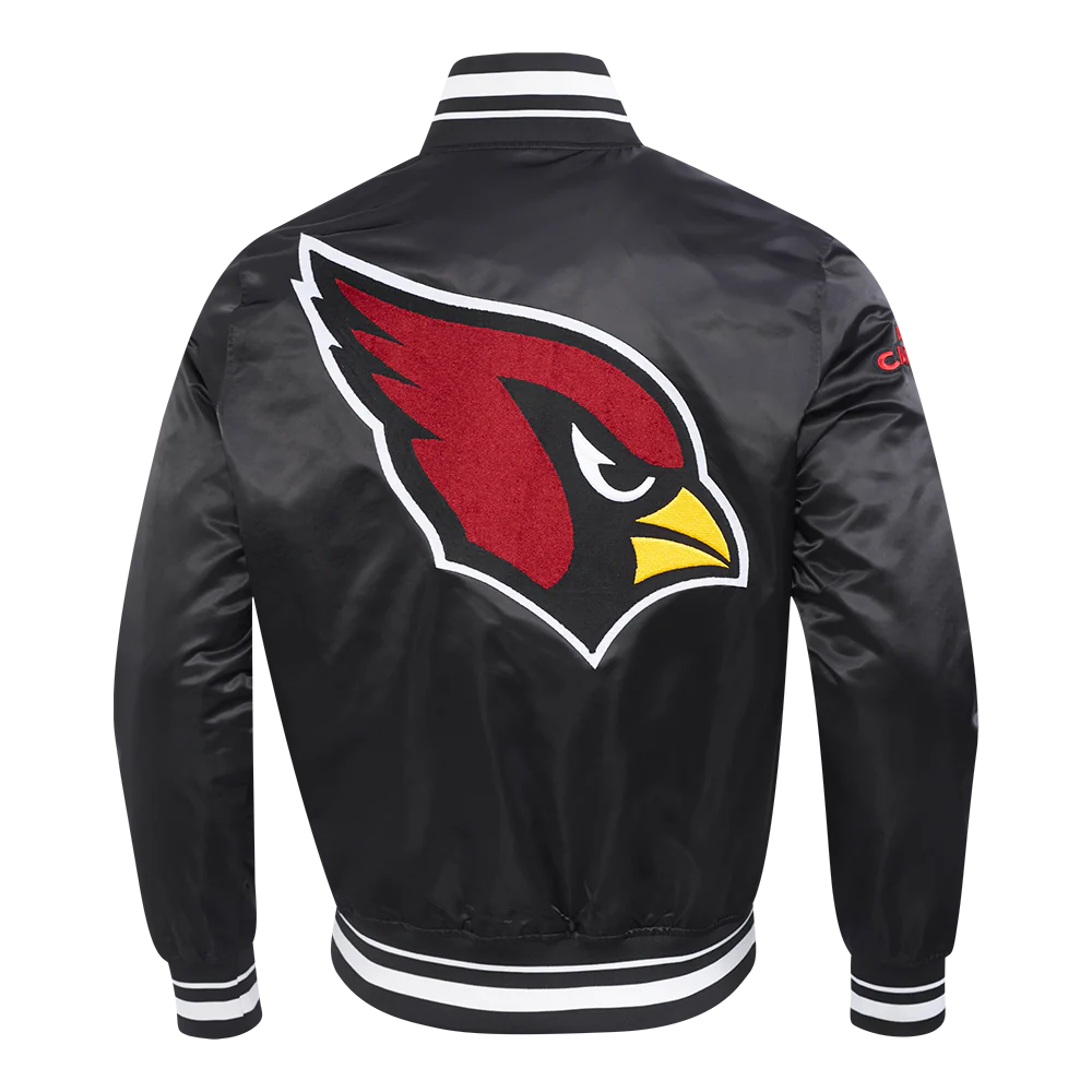 NFL ARIZONA CARDINALS MASHUP MEN'S RIB SATIN JACKET (BLACK) - Image 3