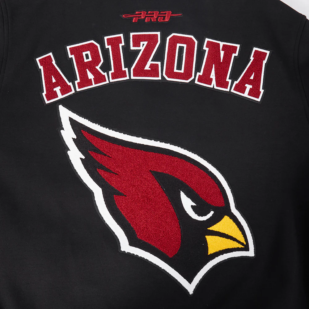 NFL ARIZONA CARDINALS PRO GAME DAY MEN'S DBL KNIT JACKET (BLACK/SILVER/WHITE) - Image 18