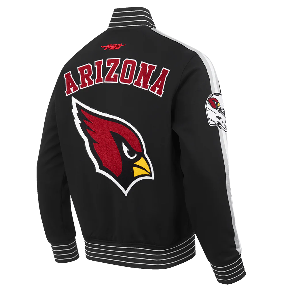 NFL ARIZONA CARDINALS PRO GAME DAY MEN'S DBL KNIT JACKET (BLACK/SILVER/WHITE) - Image 4