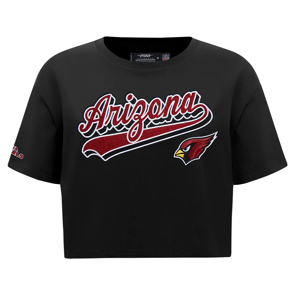 NFL ARIZONA CARDINALS SCRIPT TAIL WOMEN'S SJ BOXY TEE (BLACK) - Image 3