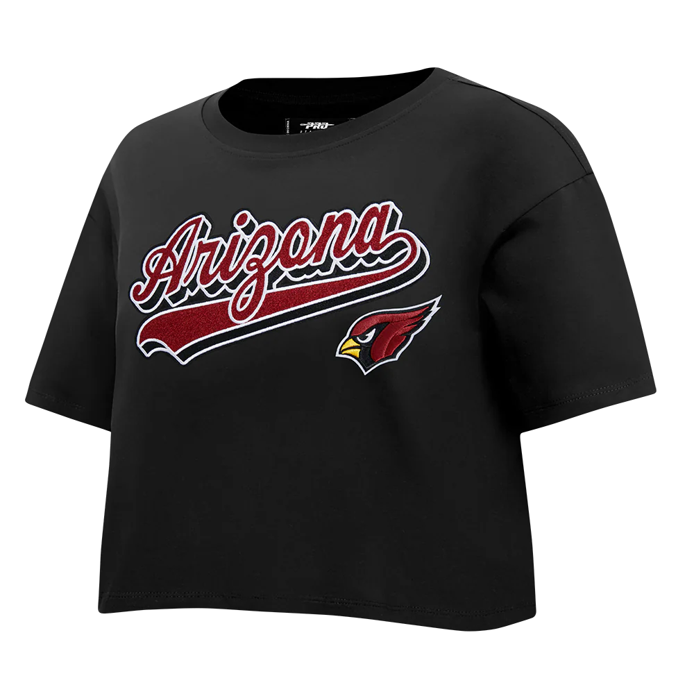 NFL ARIZONA CARDINALS SCRIPT TAIL WOMEN'S SJ BOXY TEE (BLACK) - Image 4