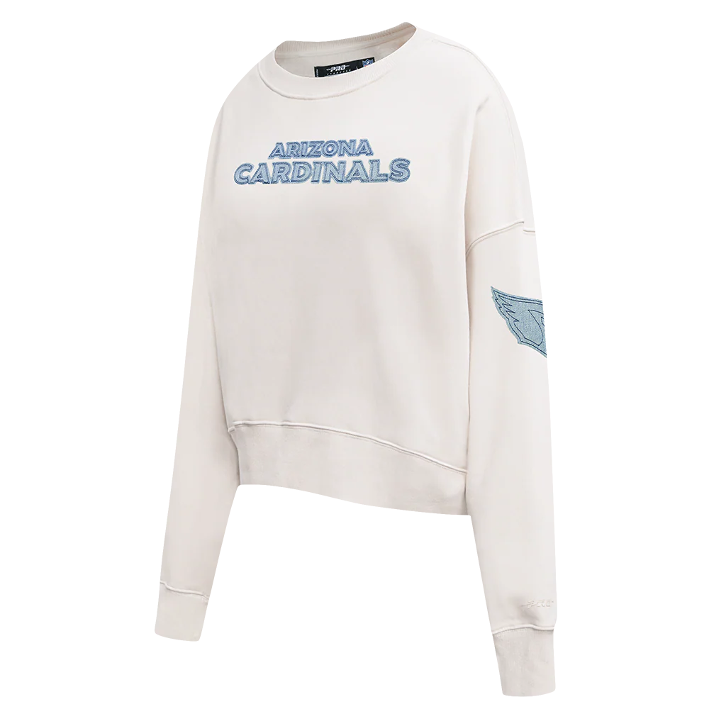 NFL ARIZONA CARDINALS VARSITY BLUES WOMEN'S FLC CREWNECK (LINEN) - Image 3