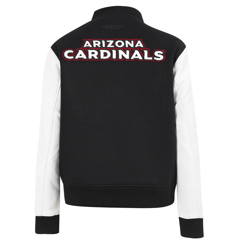 NFL ARIZONA CARDINALS CLASSIC WOMEN'S WOOL VARSITY JACKET (BLACK/WHITE) - Image 3
