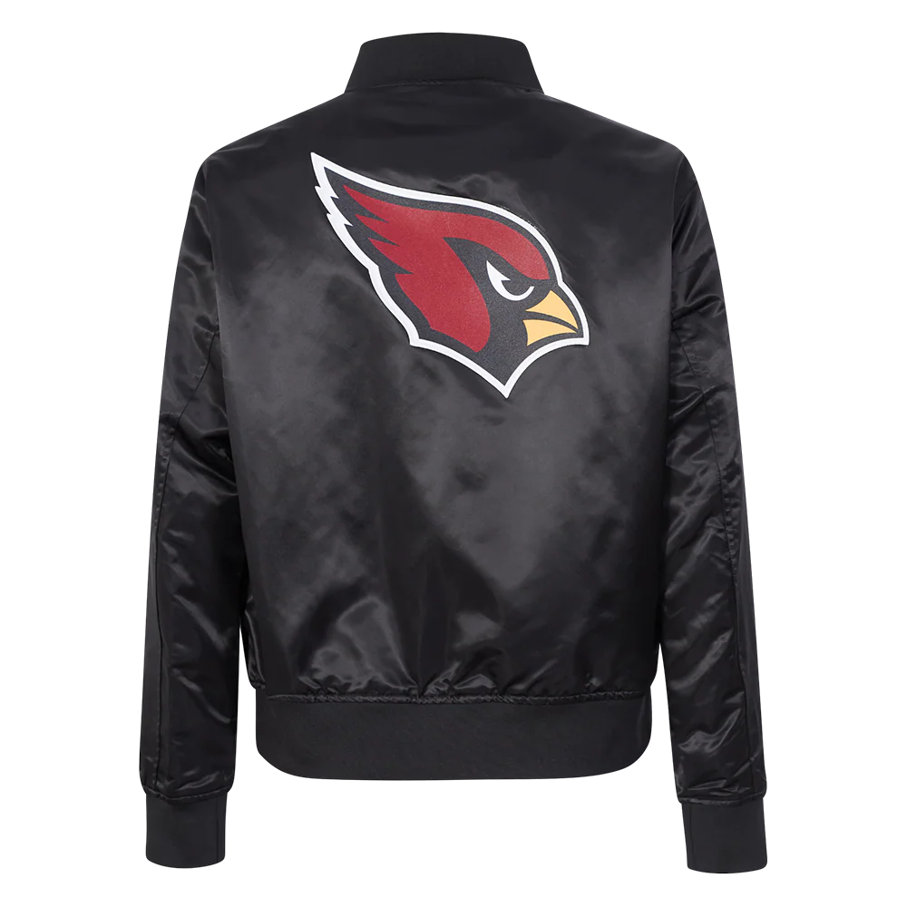 NFL ARIZONA CARDINALS CLASSIC WOMEN'S SATIN JACKET (BLACK) - Image 3
