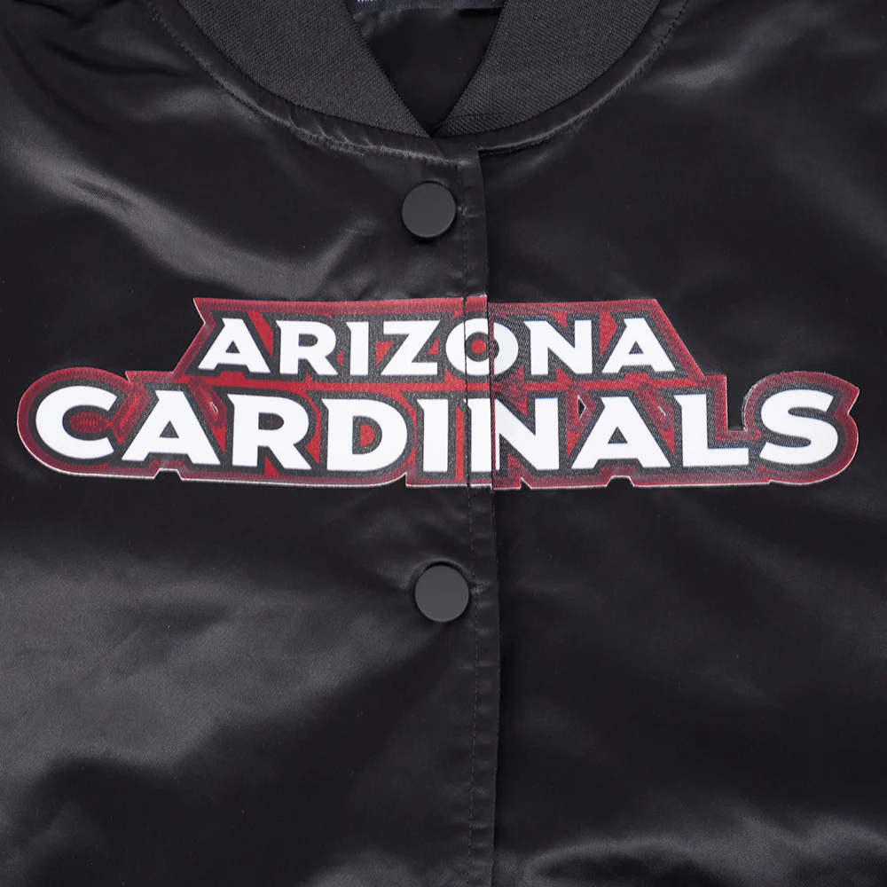 NFL ARIZONA CARDINALS CLASSIC WOMEN'S SATIN JACKET (BLACK) - Image 5