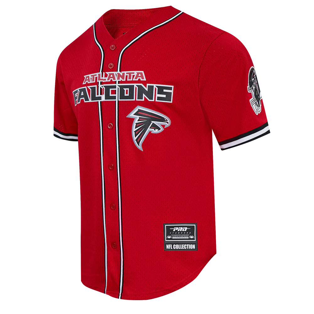 NFL ATLANTA FALCONS CLASSIC MESH BUTTON DOWN SHIRT (RED/BLACK) - Image 3
