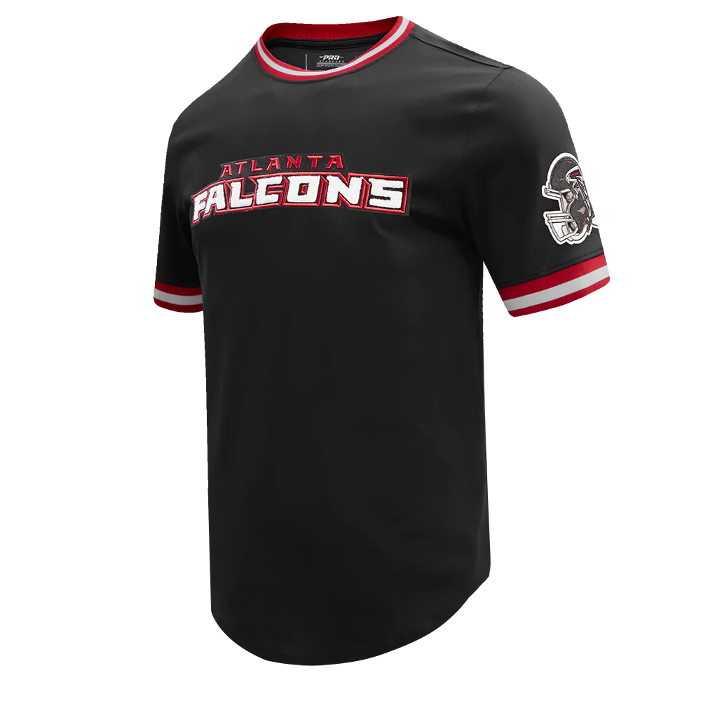 NFL ATLANTA FALCONS CLASSIC CHENILLE MEN'S DOUBLE KNIT TEE (BLACK) - Image 2