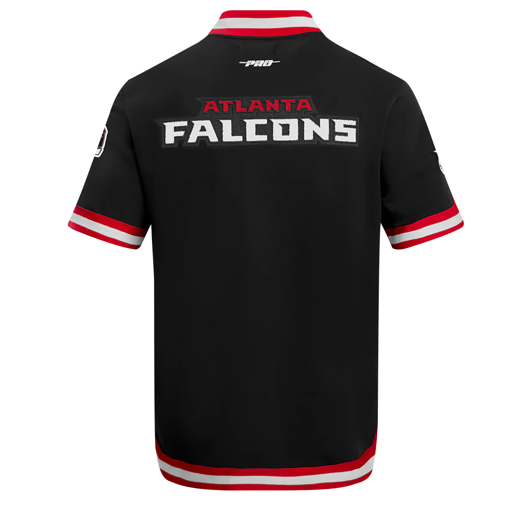 NFL ATLANTA FALCONS BIJAN ROBINSON #7 CLASSIC MEN'S WARM UP JACKET (BLACK/RED) - Image 3
