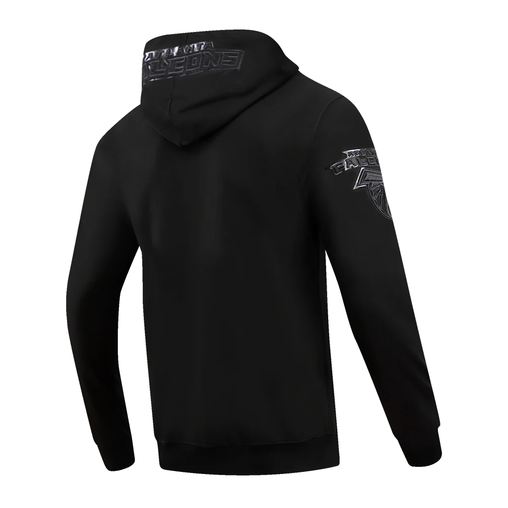 NFL ATLANTA FALCONS TRIPLE BLACK MEN'S DK FZ HOODIE (TRIPLE BLACK) - Image 3