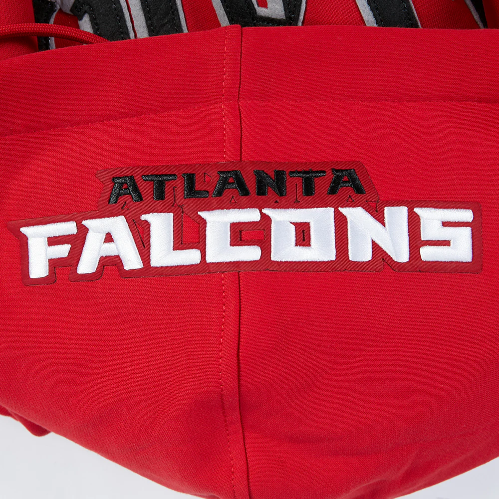NFL ATLANTA FALCONS OLD ENGLISH MEN'S PO HOODIE (RED) - Image 8