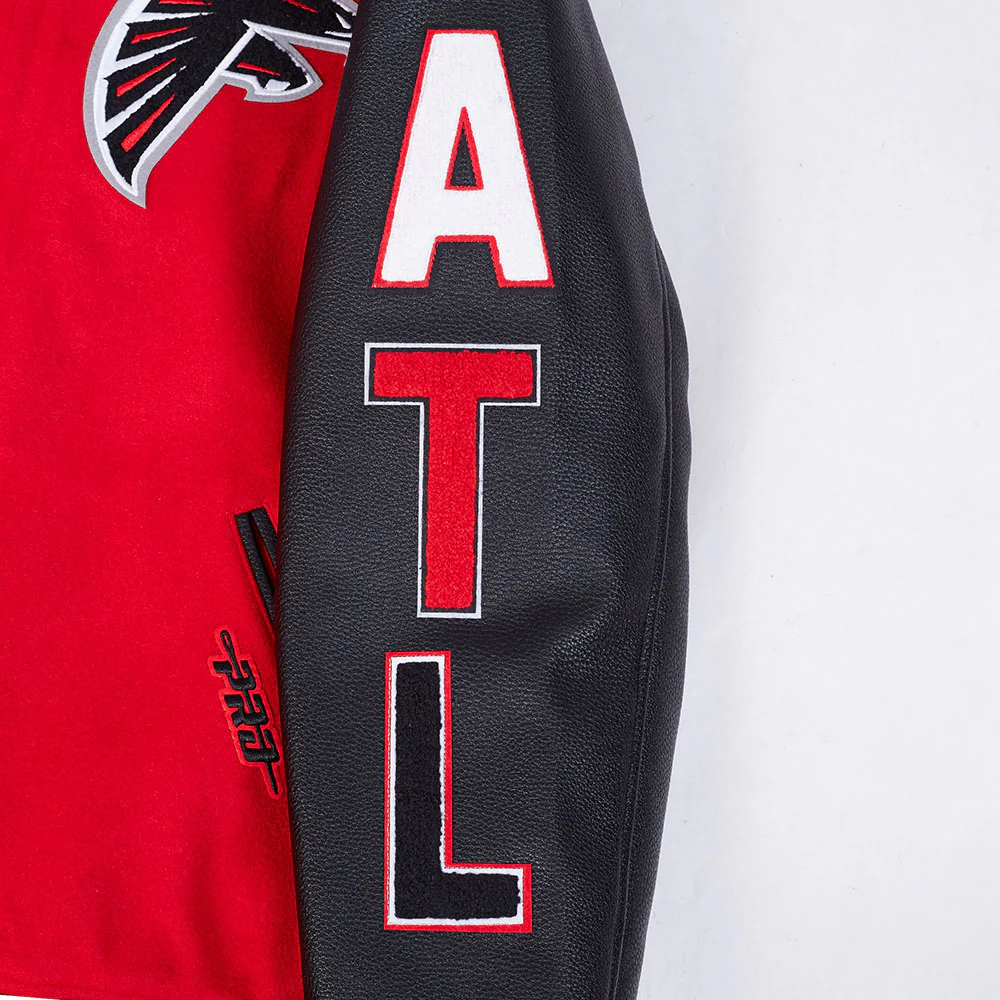 NFL ATLANTA FALCONS SCRIPT TAIL MEN'S RIB WOOL VARSITY (RED/BLACK) - Image 16