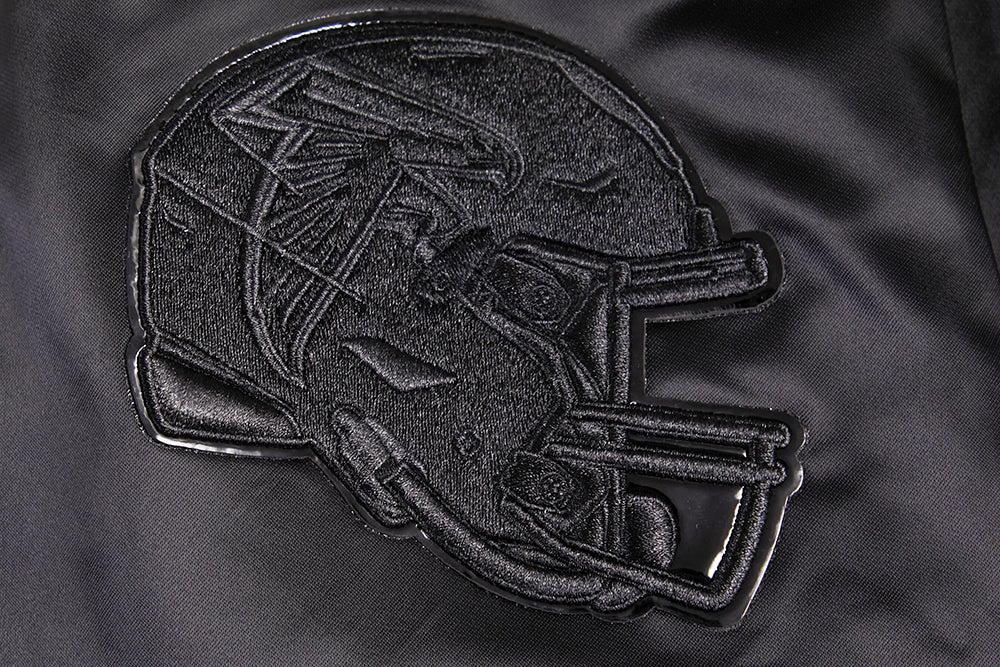 NFL ATLANTA FALCONS TRIPLE BLACK SATIN JACKET (TRIPLE BLACK) - Image 6