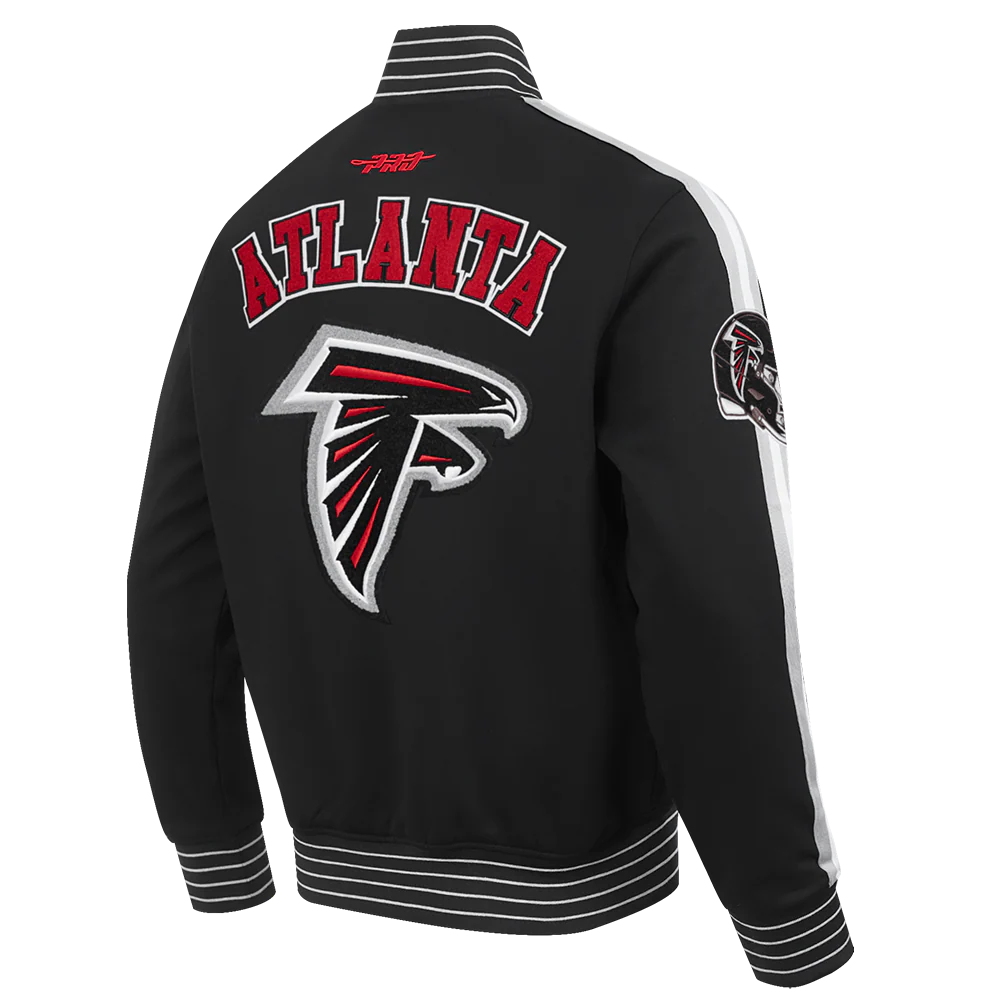 NFL ATLANTA FALCONS PRO GAME DAY MEN'S DBL KNIT JACKET (BLACK/SILVER/WHITE) - Image 4
