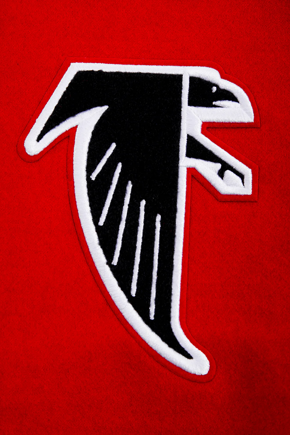 NFL ATLANTA FALCONS RETRO CLASSIC MEN'S RIB WOOL VARSITY JACKET (RED/BLACK) - Image 6
