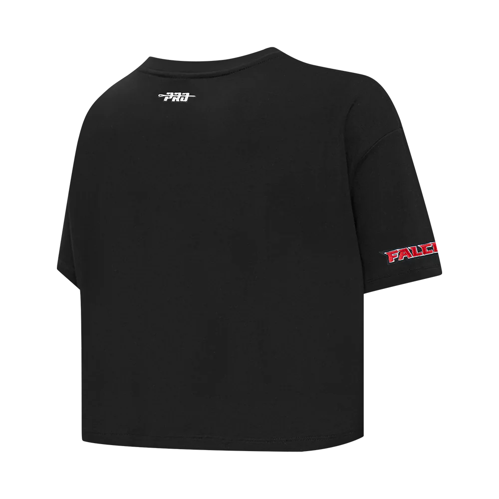 NFL ATLANTA FALCONS SCRIPT TAIL WOMEN'S SJ BOXY TEE (BLACK) - Image 6